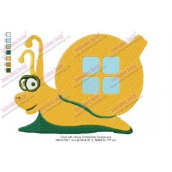 Snail with House Embroidery Design